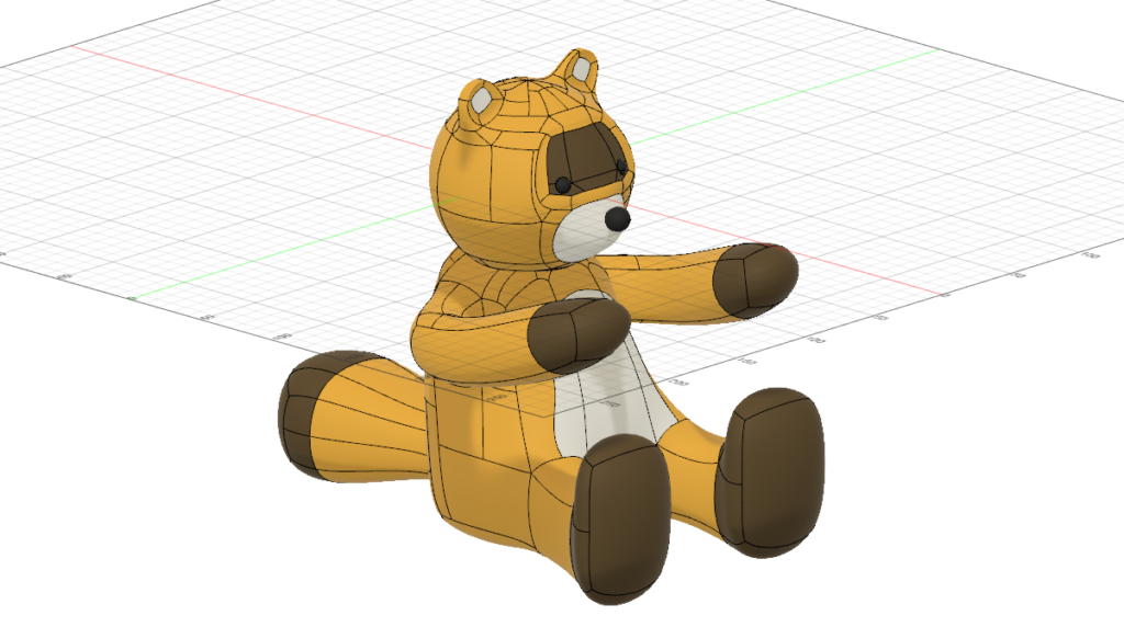 Fusion360のスカルプトで作った「くまのフィギュア」
